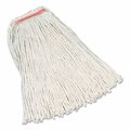 Rubbermaid Commercial Premium Cut-End Cotton Mop, White, 32 oz, 1 in. Orange Headband, 12PK FGF11900WH00